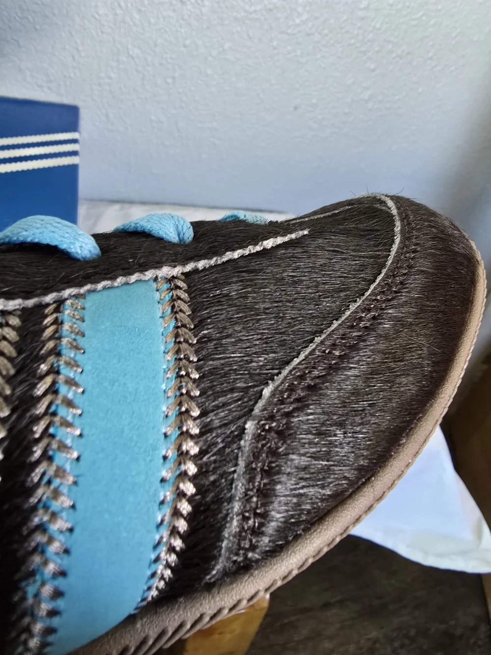 adidas Japan W Black Sneaker with Light Blue Stripes